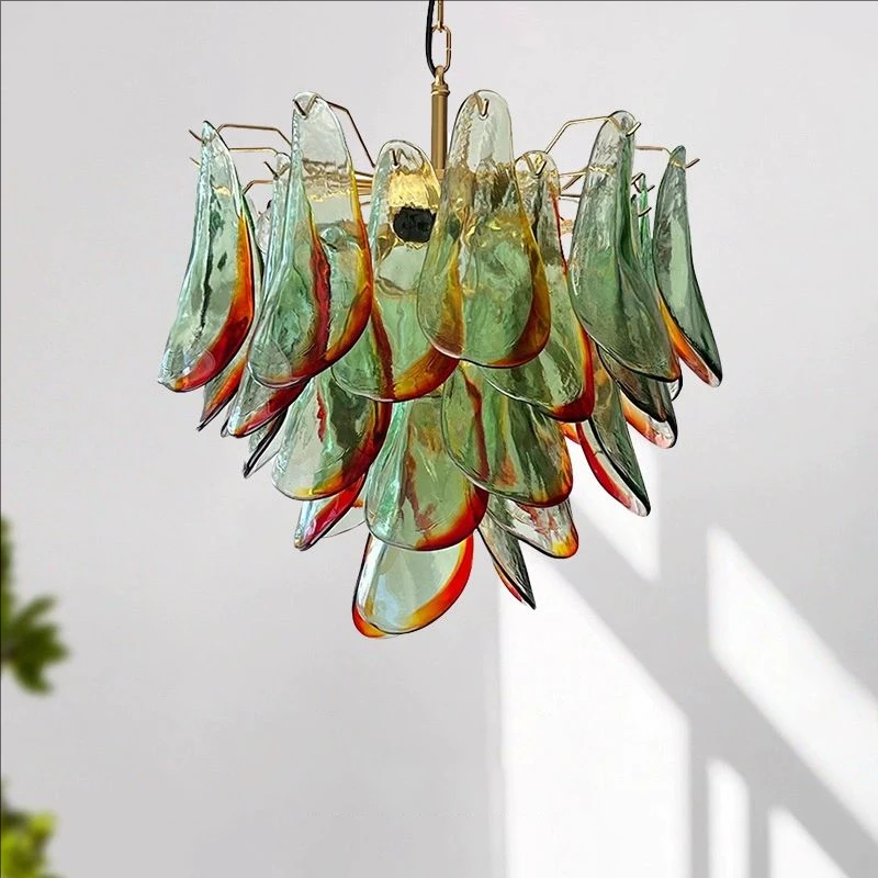 

Petal handmade glass pendant lamp medieval living room dining room pendant light French Murano villa lobby designer art light