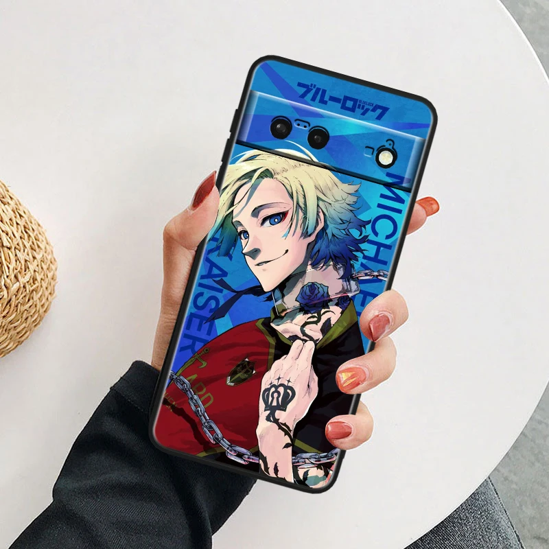 Anime BLUE LOCK For Google Pixel 9 8A 8 7A 7 6A 6 5A 5XL 5 4A 4XL 4 Pro Black Soft Silicone Phone Case Cover