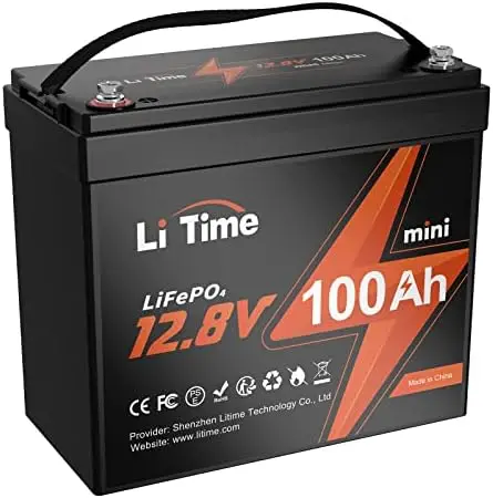 12V 100Ah Mini LiFePO4 Lithium Battery, Upgraded 100A BMS, 10-Year Lifespan with Up to 15000 Cycles, Max. 1280Wh Energy LiFePO4