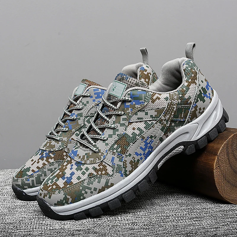 Camouflage Military Training Shoes Mesh Sports Male Running Sneakers Luxury Brand Designer Outdoor Mountaineering Climbing Shoe