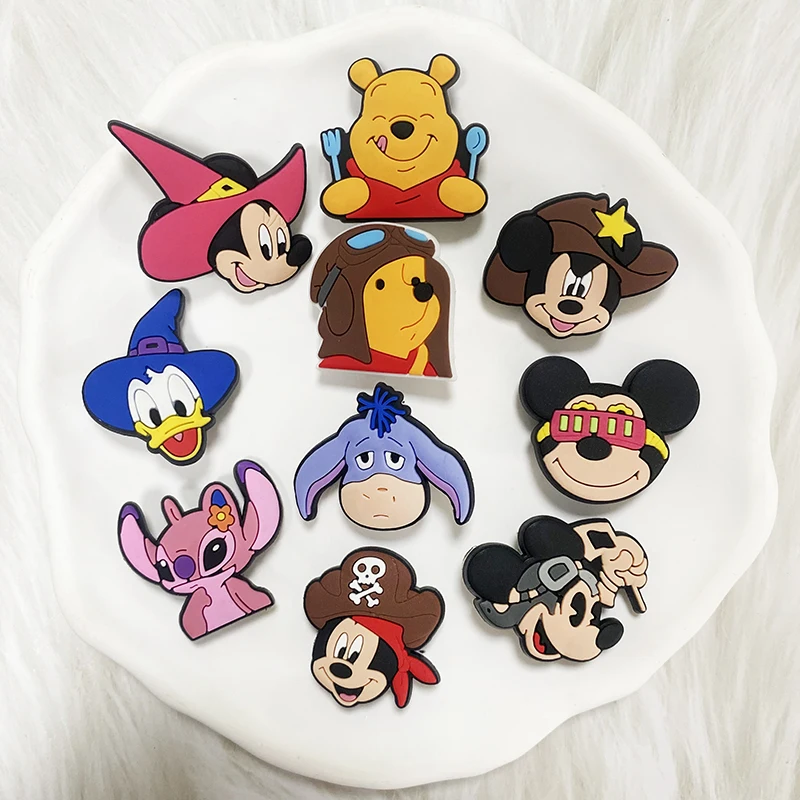 Single sale Disney series Mickey PVC shoe Charms Accessories Decoration Buckles Classic Clog Fit Bands Bracelets