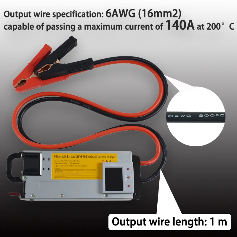 Lifepo4 충전기 12V 62A 100A 리튬 배터리 충전기 110V-240V 입력 0-15V 0-100A 컬러 디스플레이가있는 조정 가능한 고속 충전기