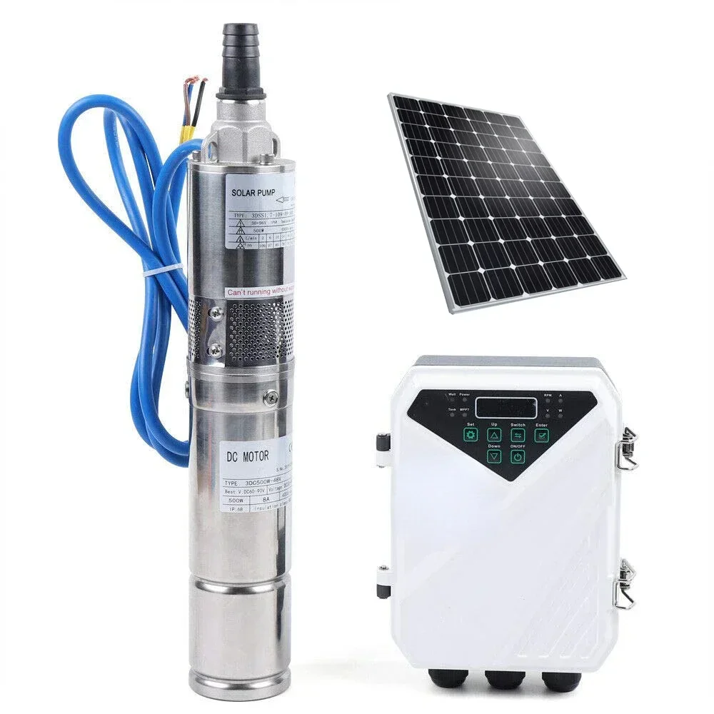 dc high pressure 48v 120m deep well Submersible solar water pump