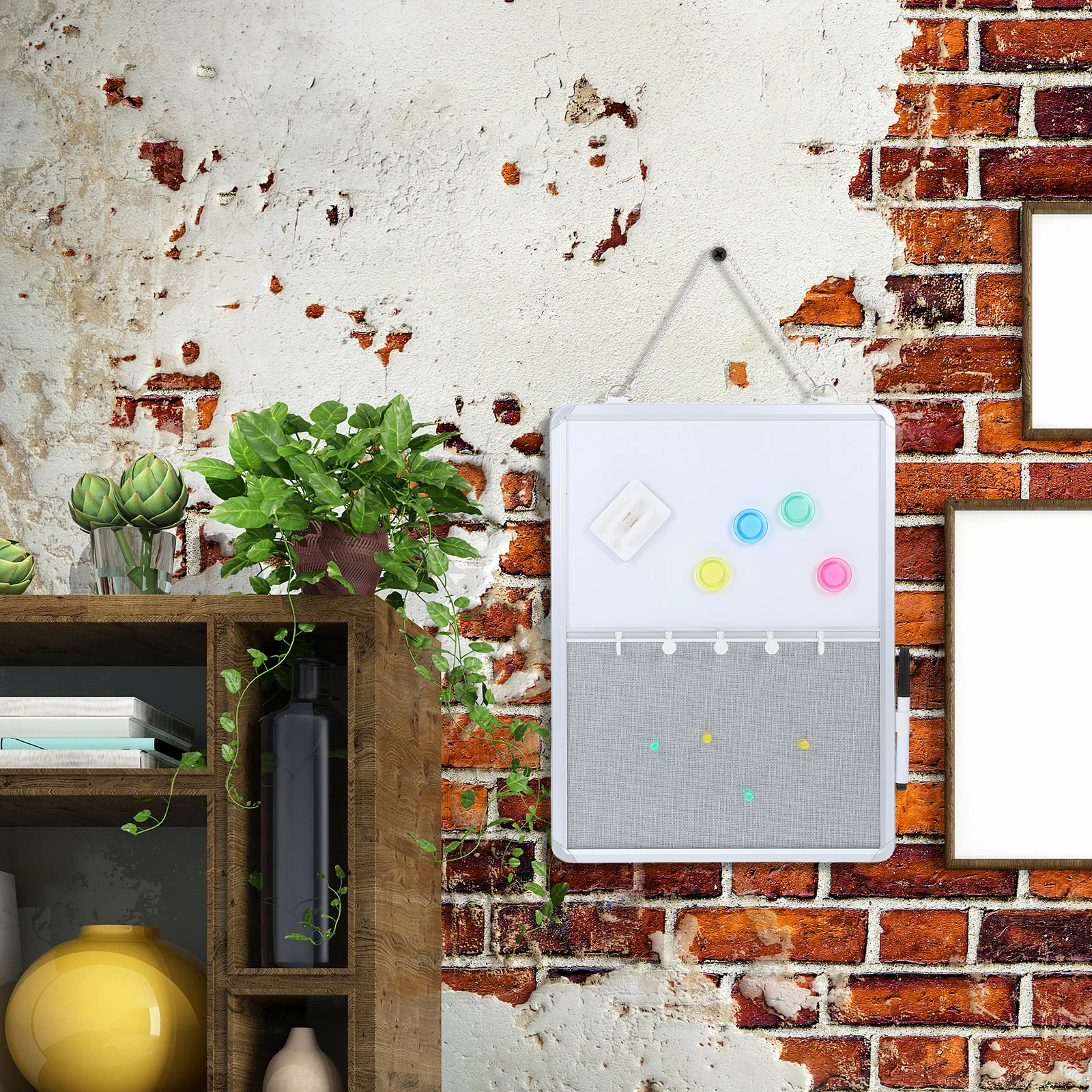 1 مجموعة السبورة نشرة مزيج الجافة محو ورأى لوحة إبرية الحائط للمنزل مكتب الفصول الدراسية إطار من الألومنيوم قابلة لإعادة الاستخدام