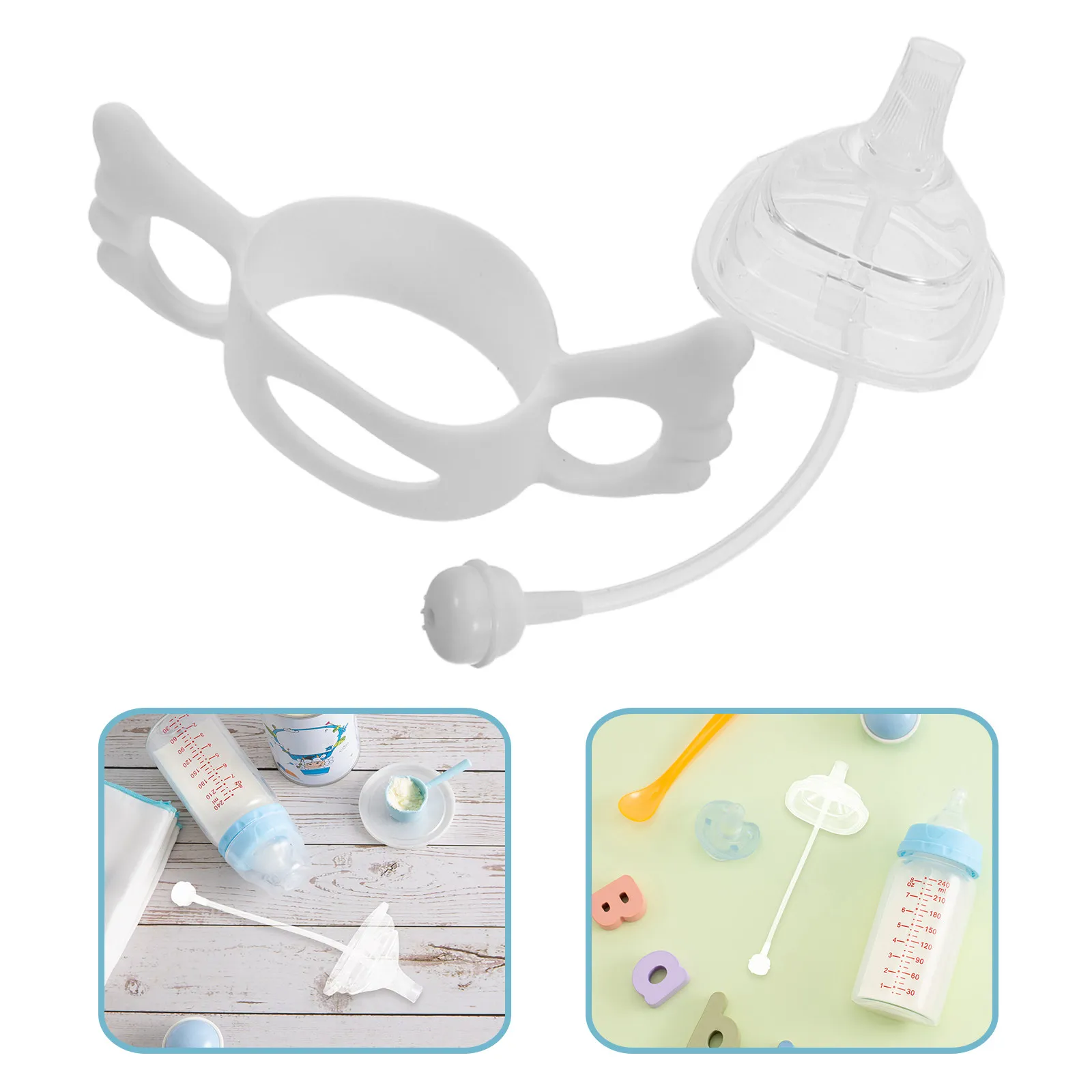 1Set Baby Bottle Accessories Set Silicone Sippy Cup Handles Sleeve Spout Nipple Easy Transition Kit for Infant Feeding Home