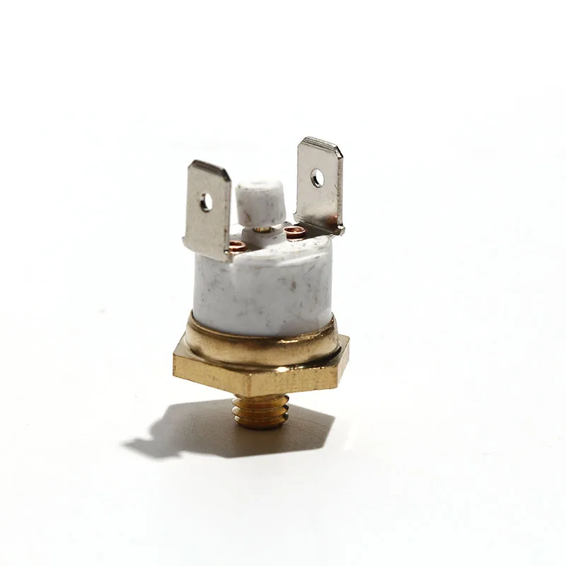 10PCS KSD301/302 M6 Hexagonal Copper Head Manual Reset Bent Foot Temperature Control Switch Ceramic Normally Closed 50-150℃