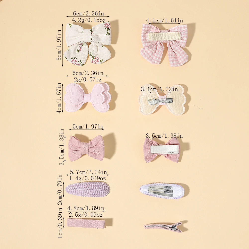 40PCS/Set Fabric Printed Bow BB Hair Clip Children Teenagers Wear Daily Hair Clips in Autumn and Winter Girls' Hair Accessories