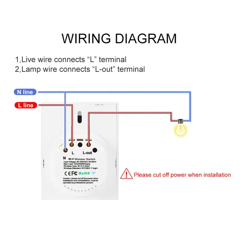 T23C Tuya Smart Leben LED Dimmer Schalter Wifi Smart Licht Touch Schalter Dimmen Kompatibel Für Google Hause