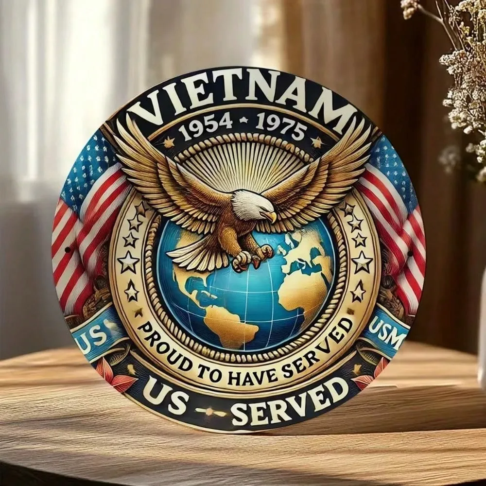 الاتجاه العسكري فيتنام ™   فيتنام 1954-1975 علامة معدنية تذكارية، لوحة فنية جدارية عسكرية عتيقة متينة
