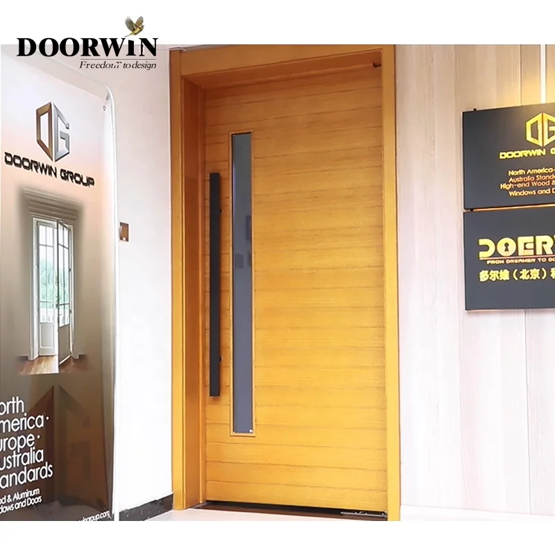 Customized Contemporary Solid Wood Door Entry Main Entrance Wooden Doors Front Doors For Houses Modern Exterior Main