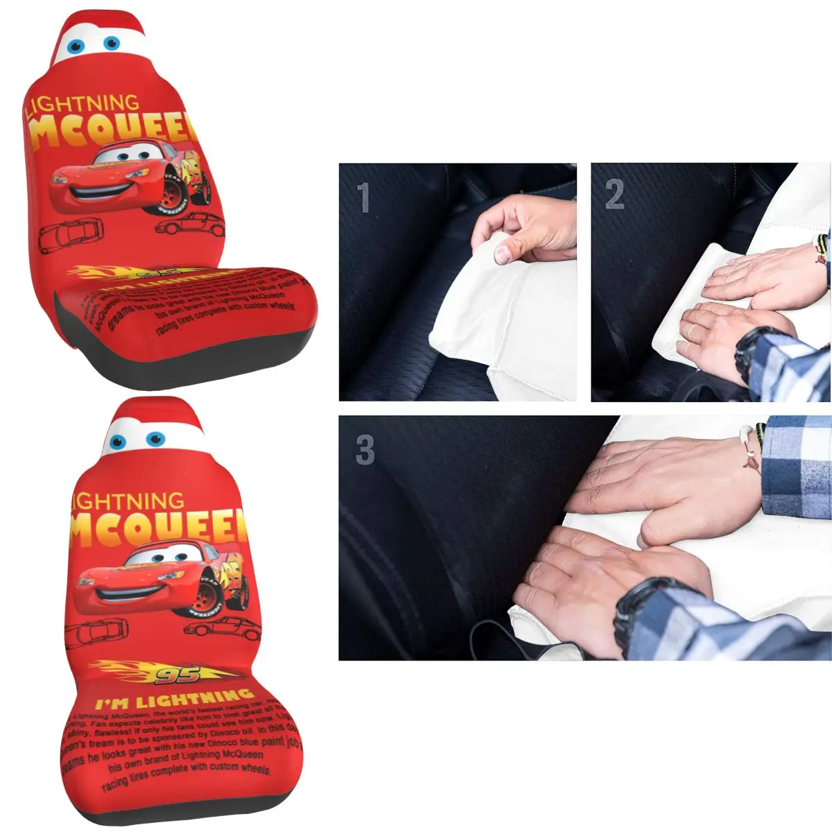 Sally relâmpago mcqueen 95 capa de assento de carro durável capas de assento 1 peça universal apto para caminhões carros sedans