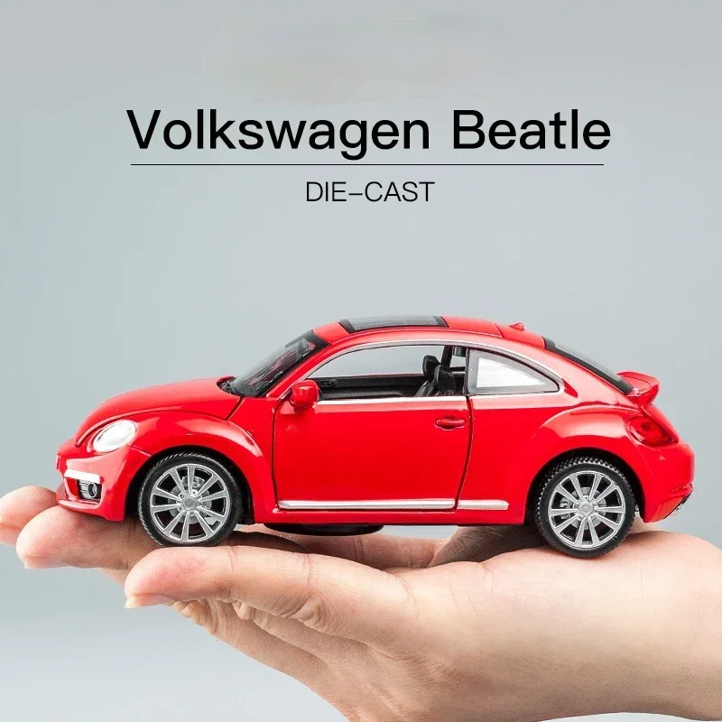 Modèle réduit de voiture Volkswagen Beetle en alliage moulé sous pression, échelle 1:32, véhicule de collection, idéal comme cadeau pour un enfant