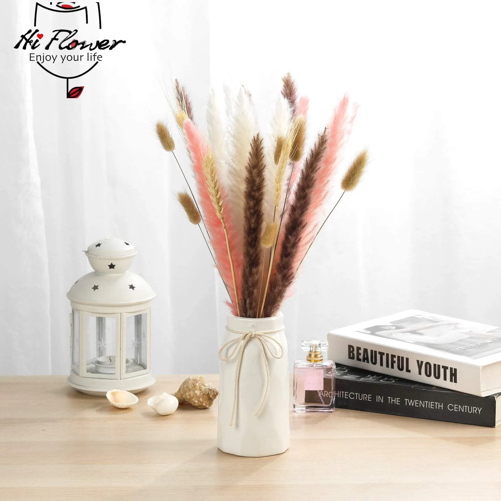 

Dried Pampas Flowers Reeds for Wedding Party Table Arrangement Decoration Eucalyptus Bunny Rabbit Tail Grass Bouquet Home Decor