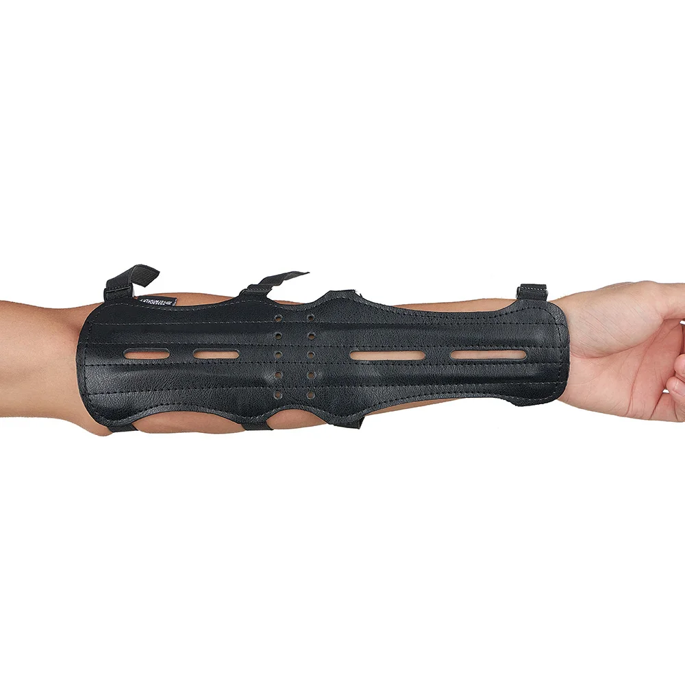 Black Cowhide Arm Guards Archery Hunting Hand Protector Outdoor Sports Shooting Training Accessories Guard Protection Forearm