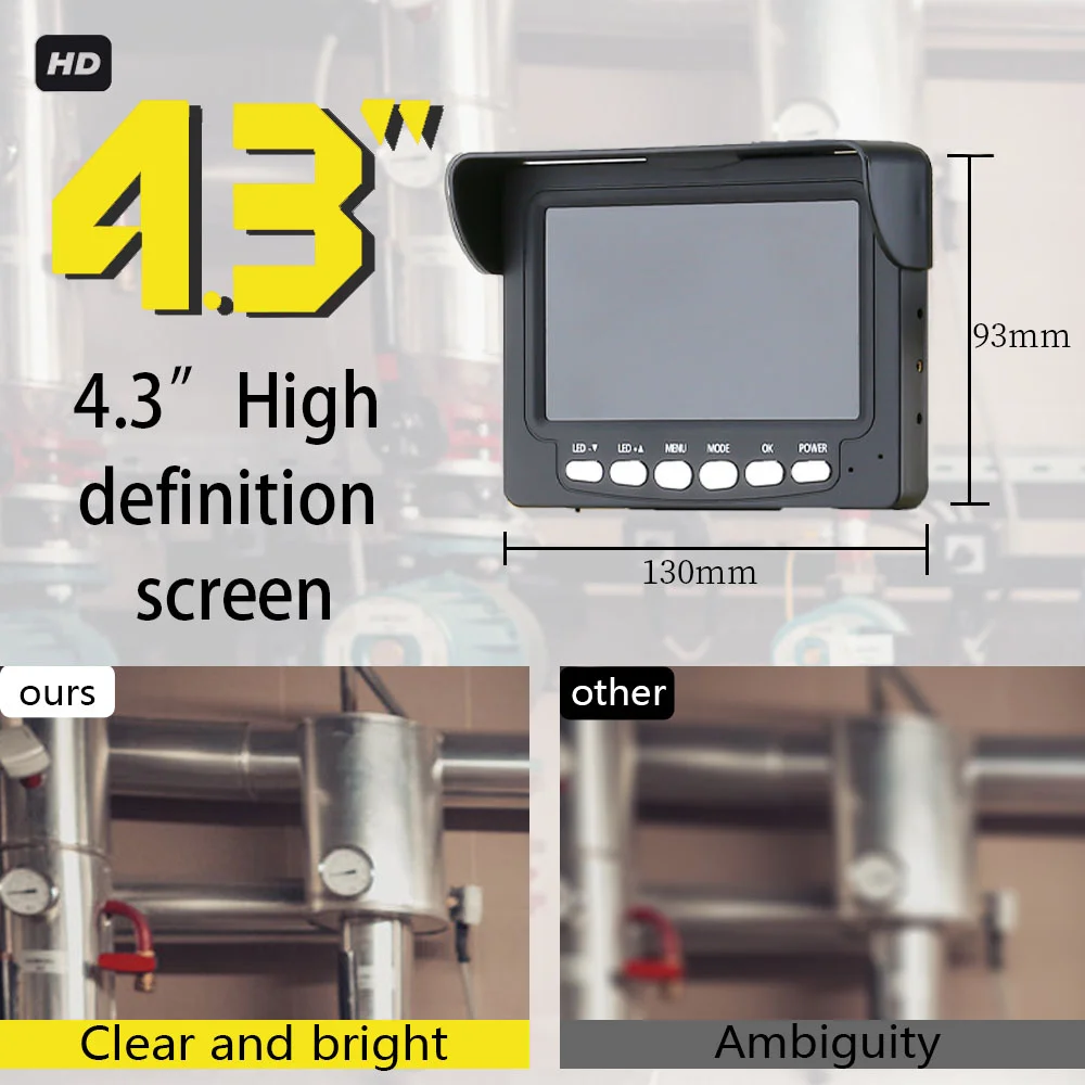 4.3" Sewer Camera with DVR 16GB,17/22MM HD Inspection Camera with 4500mAh 6H Battery, IP68 Waterproof Piping Endoscope Camera image 3