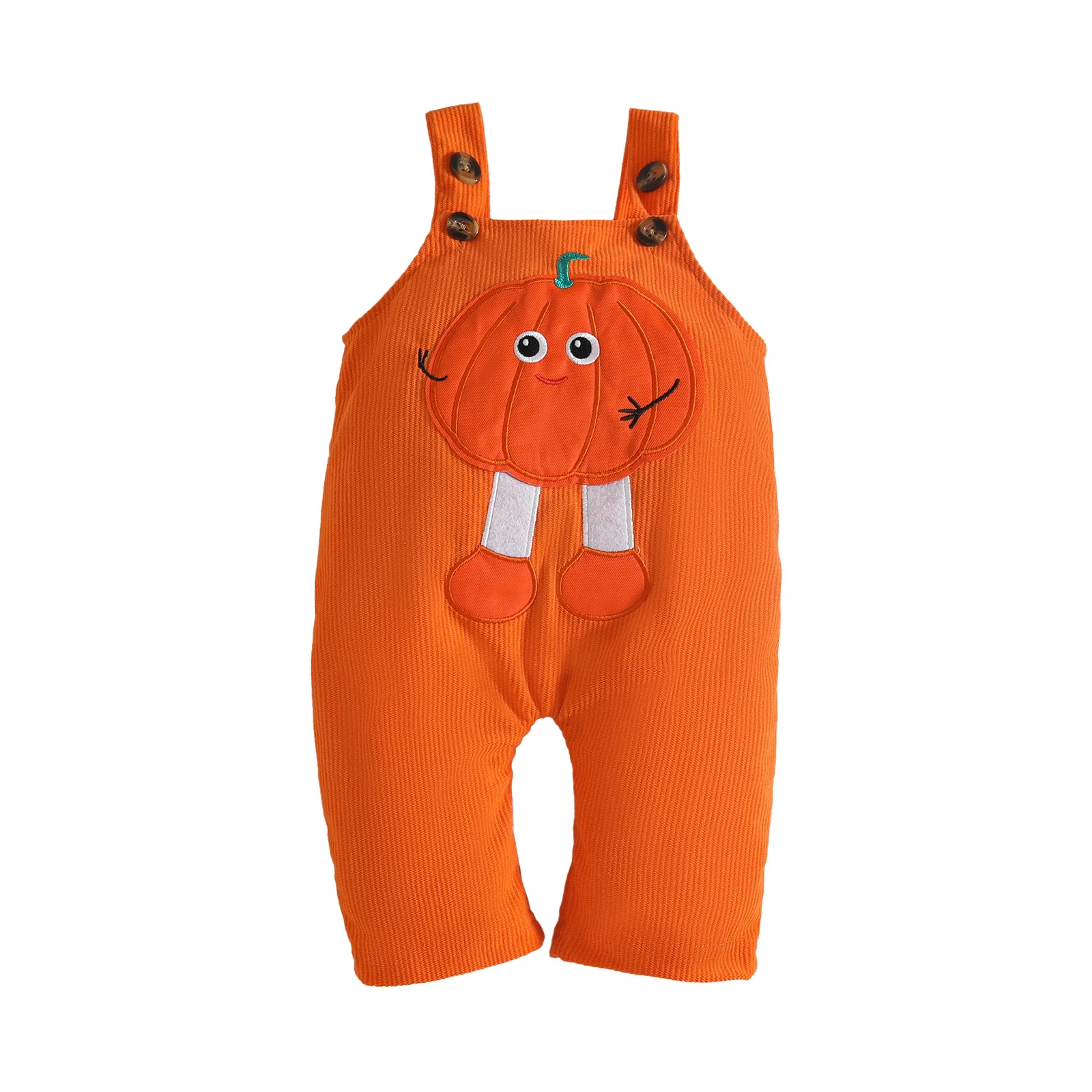 

2025 Halloween Baby Corduroy Overalls 0-12 Months Toddler Pumpkin Cartoon Romper Infant Boy Girl Fall Winter Costume