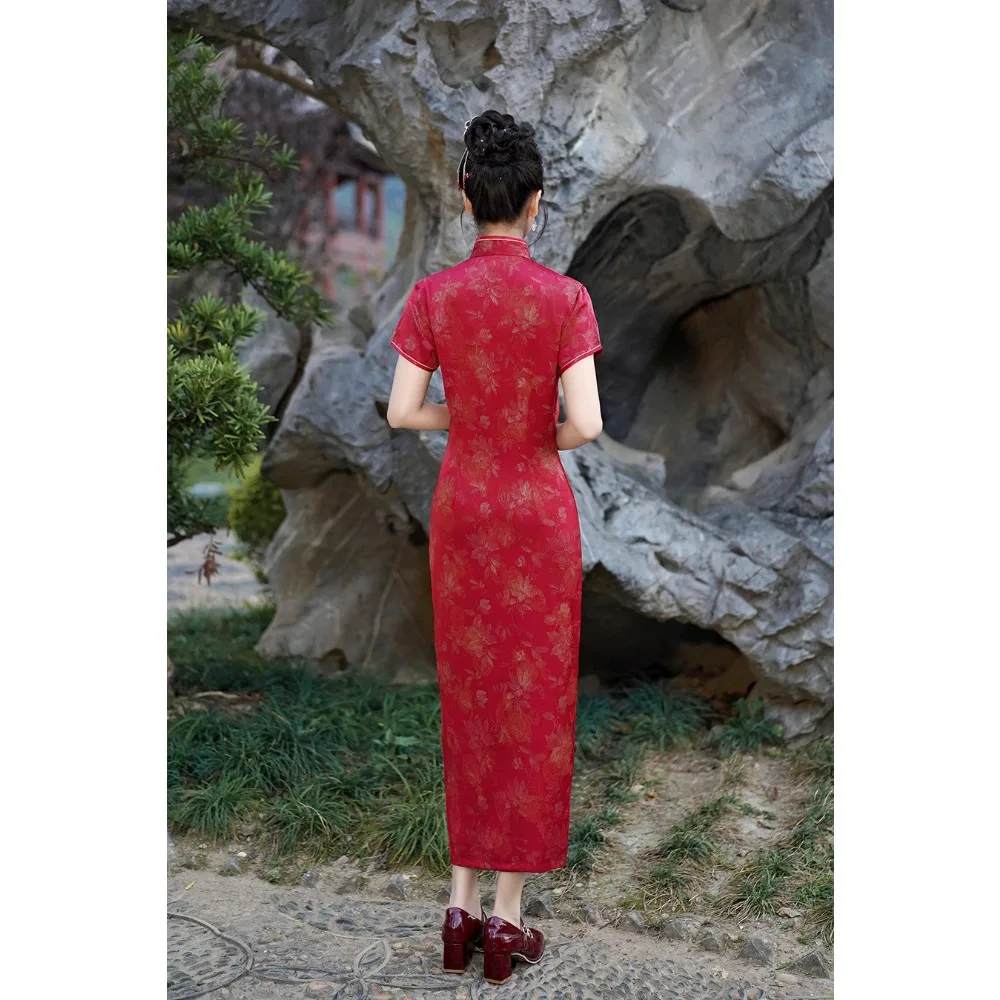 فستان صيني تشيباو نمط عرقي ملابس الشارع الشهير ملابس حريمي عتيقة ملابس عتيقة أزياء تنكرية للحفلات المسرحية شيونغسام