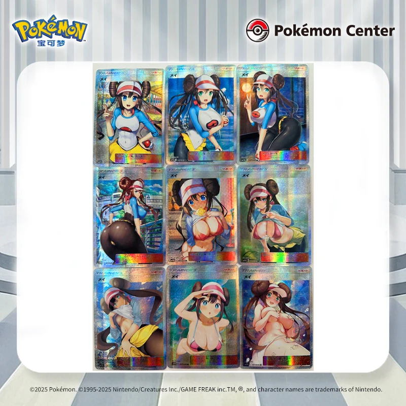 

9Pcs/set Pokemon Diy Self Control Collect Signature Trading Flash Card Anime Cartoon Gift Original Series Cynthia