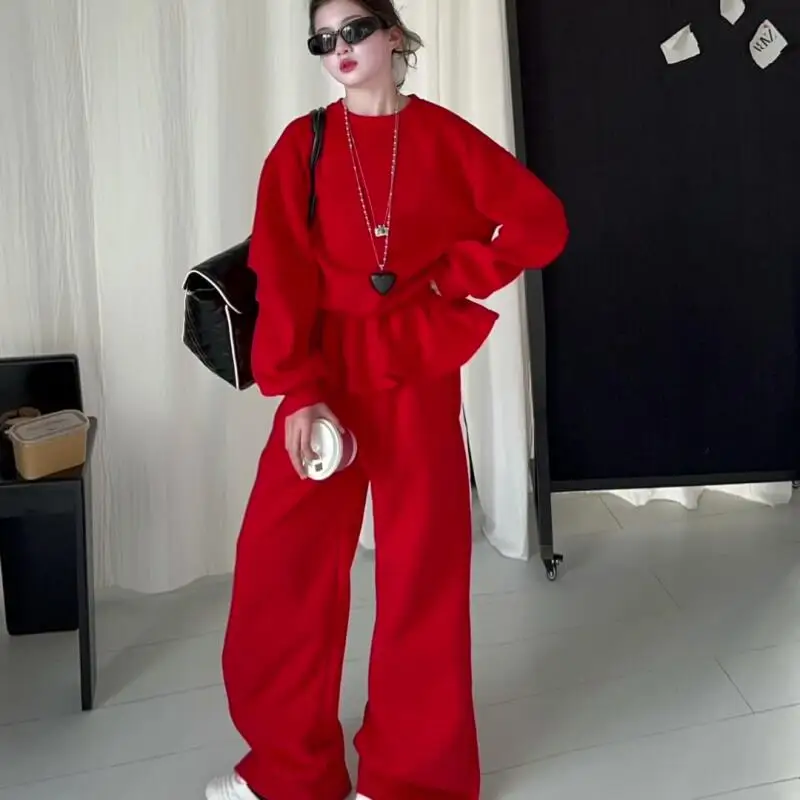 

Kawaii модный свитшот для девочек, комплект спортивных штанов, студенческие весенне-осенние повседневные топы, длинные штаны, комплект из 2 предметов, детская одежда