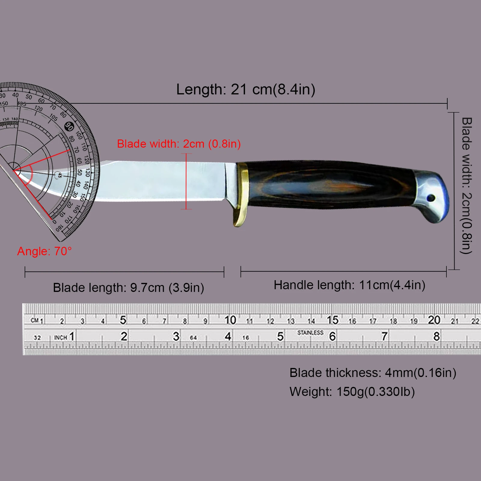 Japan 9CR18MOV outdoor tactical straight knife north American hunting knife ebony all-in-one steel tactical knife