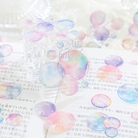 30pcs/pack，180pcs/6packPET sticker pack Dreamy watercolor fuzzy bubble pattern DIY sticker pack