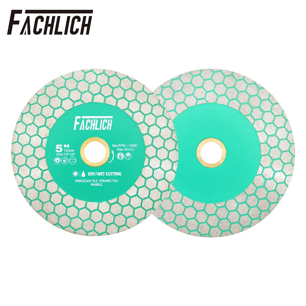 

FACHLICH 2pcs Diamond Cutting Disc 115/125mm Saw Blade Double-sided Cutter 4.5/5inch Ceramic Tile Porcelain Cutting Plate Disc