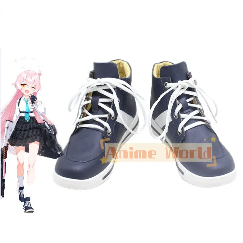 Takanashi Hoshino Scarpe Cosplay Gioco Blu Archivio Puntelli Cosplay Stivali di Carnevale di Halloween Scarpe in PU su misura