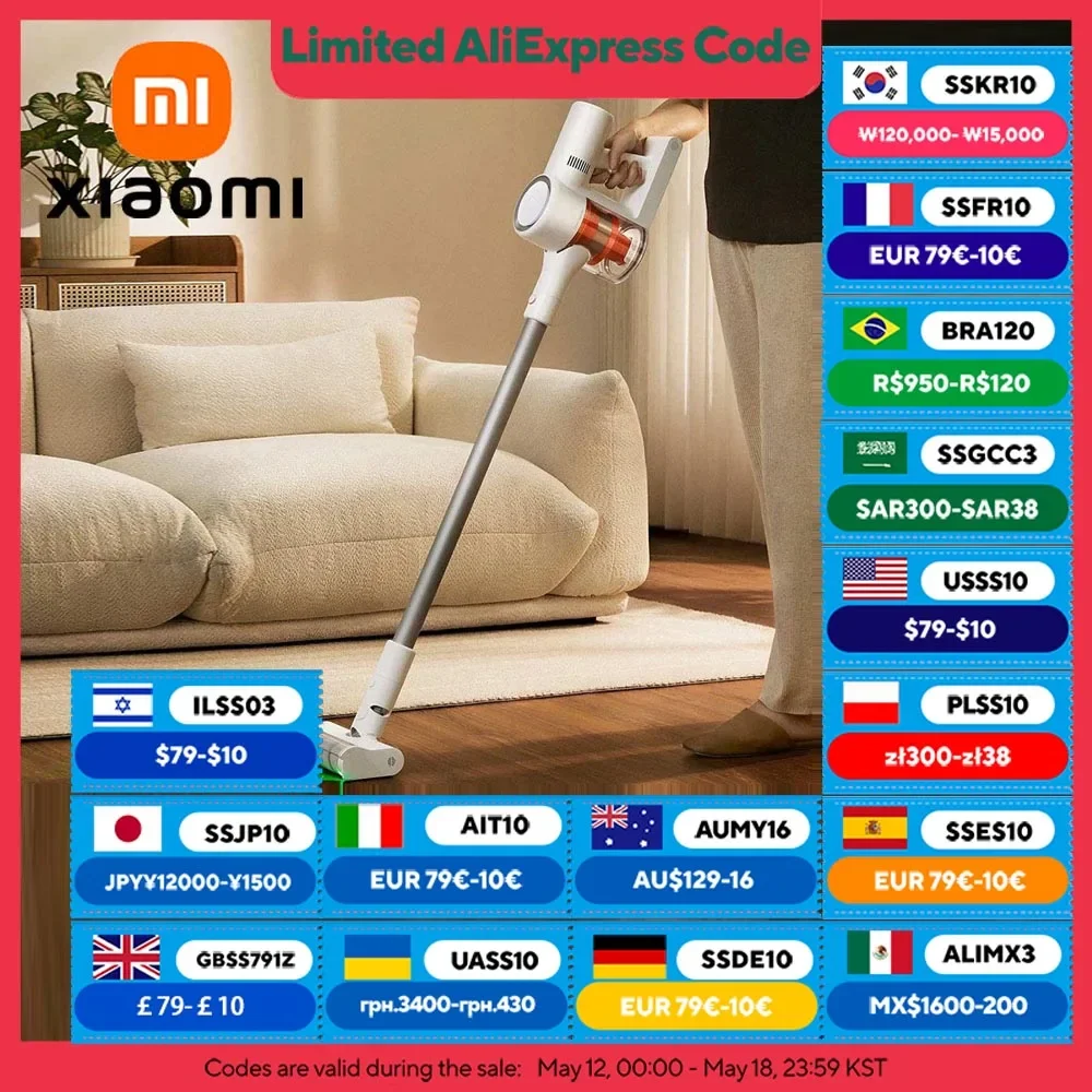 XIAOMI MIJIA 2 Cordless Handheld Vacuum 24kPa Suction 60min Battery Dust Screen Edition