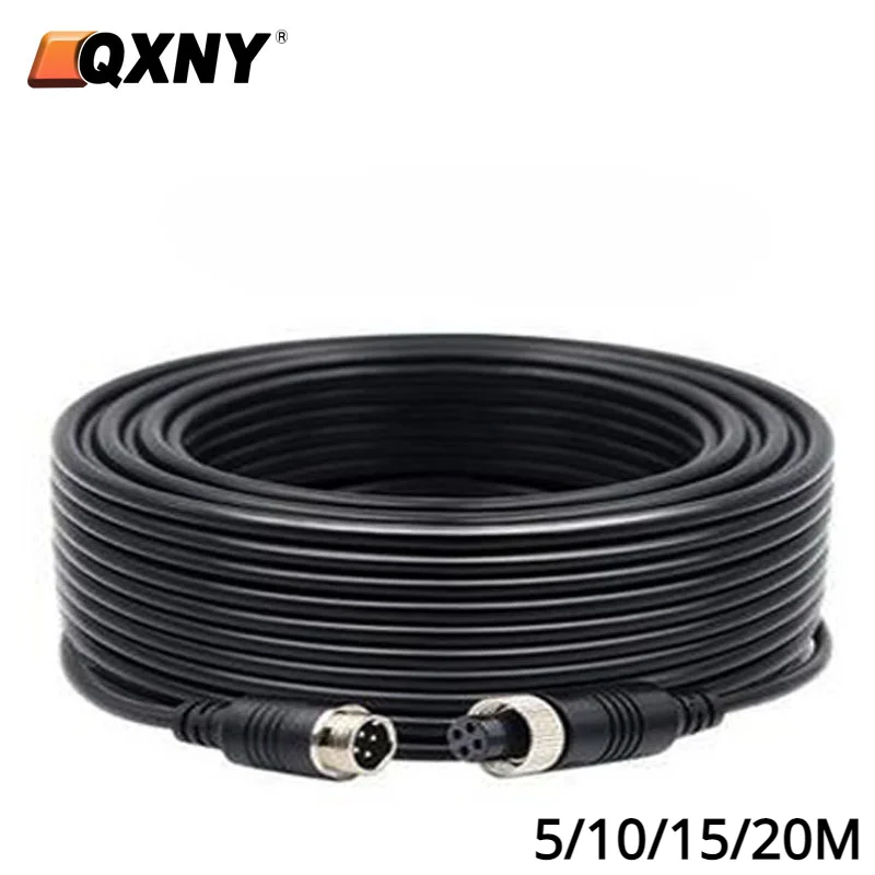 4 PIN Aviation Connector Cable Waterproof Extension Video and Audio Cable for Vehicle CCTV Camera and Car Monitor 5M/15M/20M