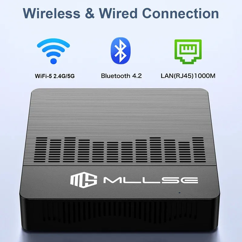 كمبيوتر صغير MLLSE M2 Air Intel Gemini Lake N4000 Intel J3710 Windows 11 6GB RAM 128GB ROM ثنائي النطاق واي فاي بلوتوث USB كمبيوتر صغير