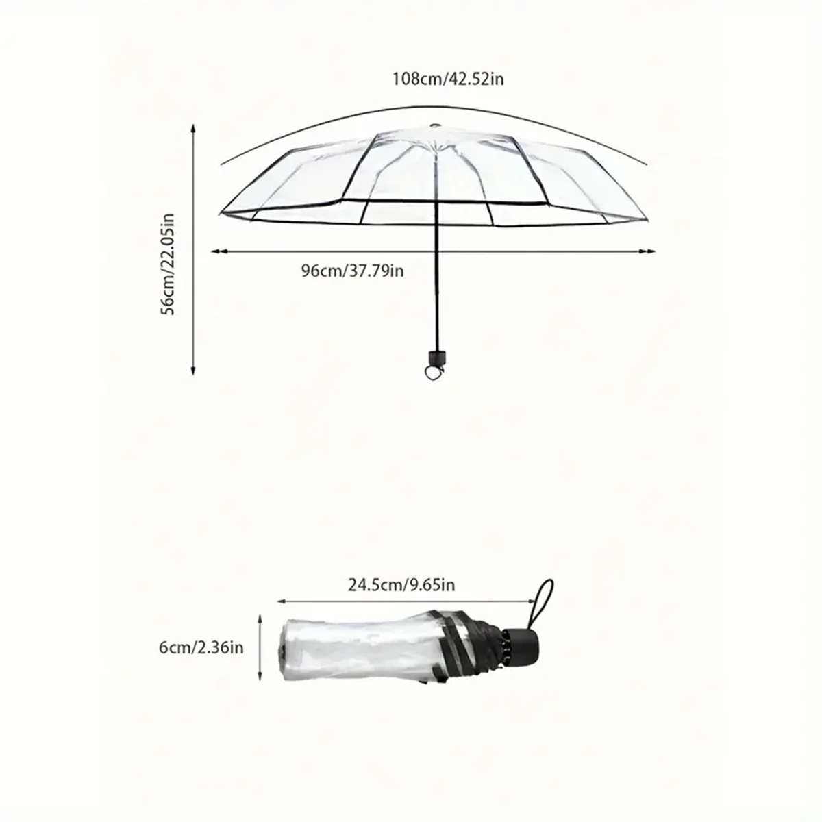 New Net Red Thickened Fashion Transparent Men and Women Universal Manual Portable Folding Umbrella Home Essential Umbrella