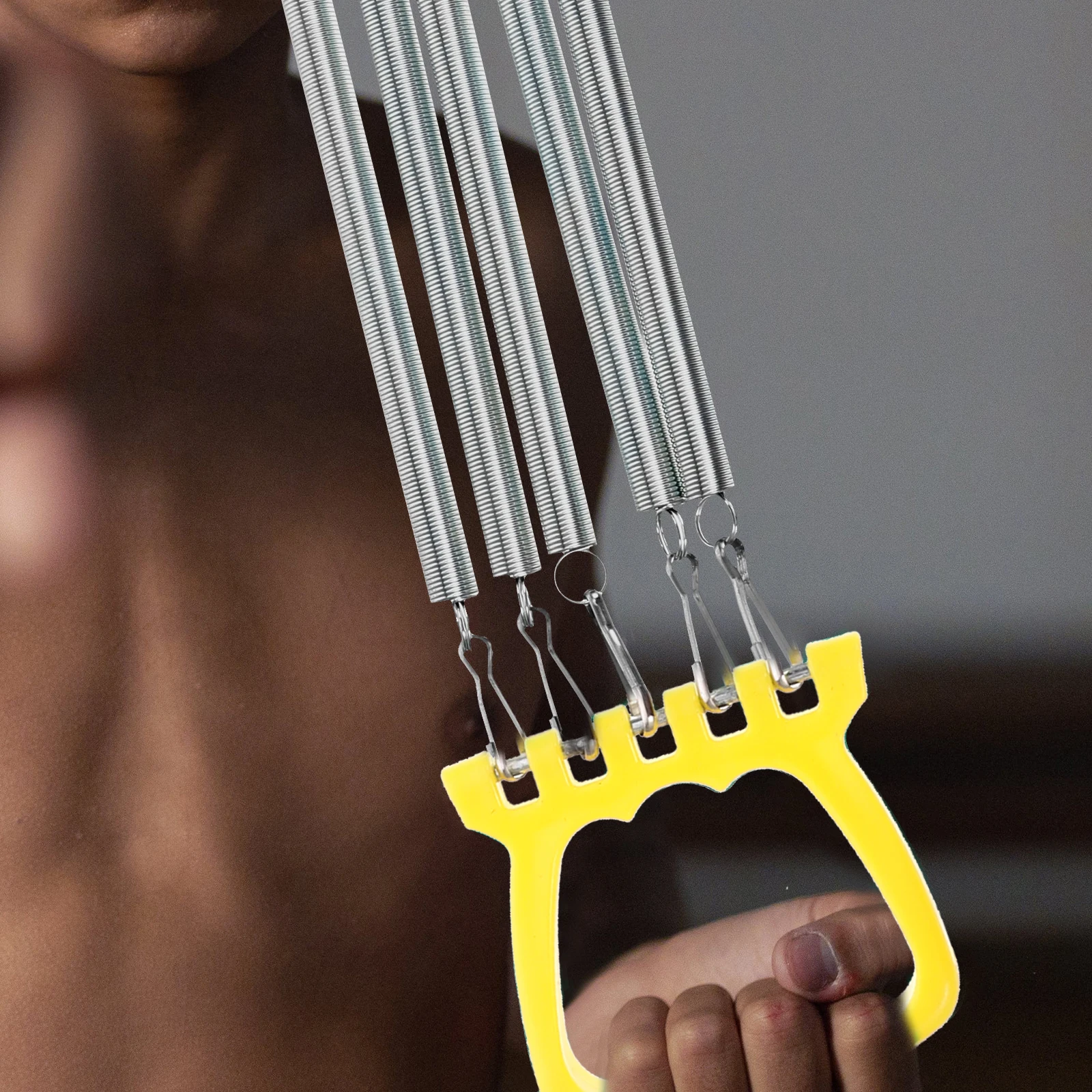 

Spring Chest Expander Yellow Lightweight Portable Fitness Rope Kids Indoor Outdoor Durable Steel Safe Reliable