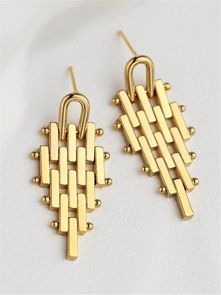 kshmir 2023 Geometric metal splicing earrings exaggerated trapezoidal pendant women\'s earrings accessories gift