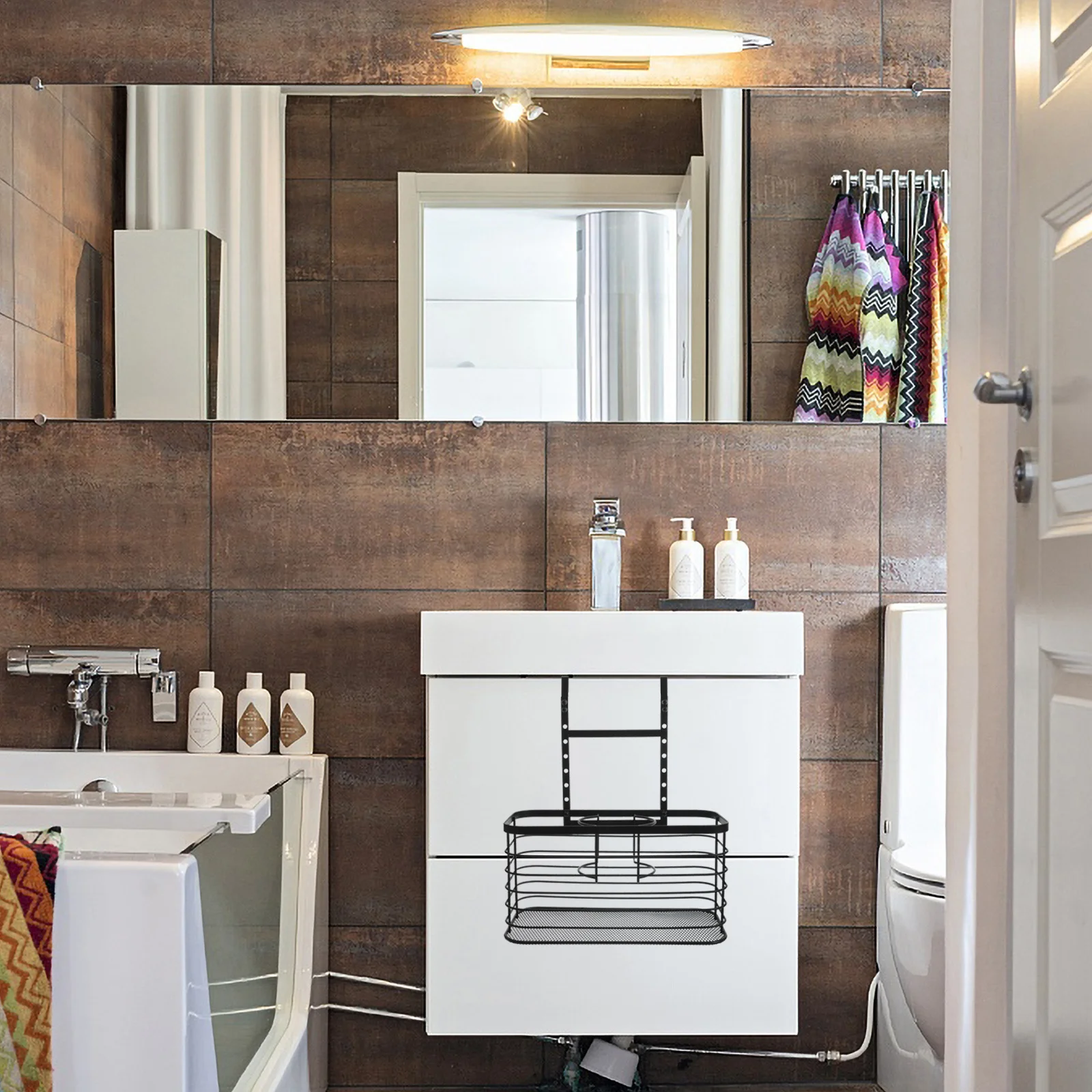 

Over Door Adjustable Hair Dryer Holder Bathroom Organizer Hair Tool Rack Blow Dryer Storage Shelf Over Door Storage Holder