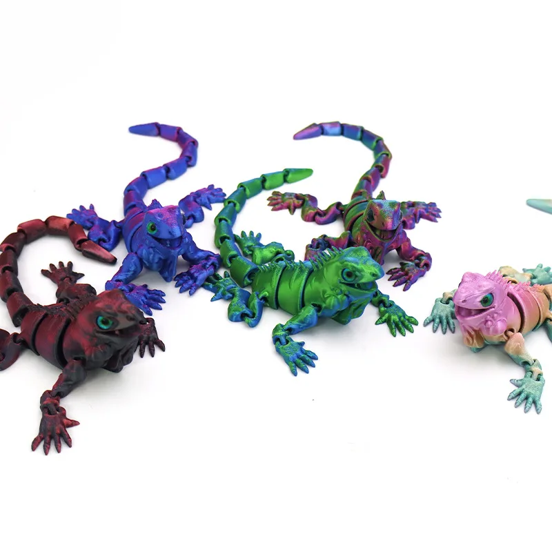 جديد متعدد المفاصل المنقولة ثلاثية الأبعاد مطبوعة Iguana Mizusai السحلية الحيوانات لعبة صغيرة لطيف الإغاثة الحسية مضحك اكسسوارات المنزل الاطفال هدية