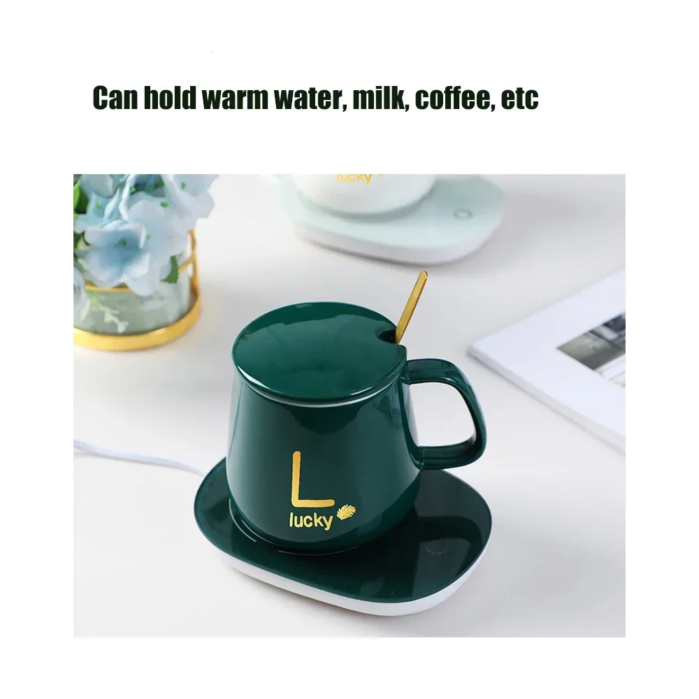 Constant Temperature Cup Creative Heating Coffee Mug Warmer Smart Vacuum Cup 55℃ Explosion Proof Heater Gift Set for Home Office