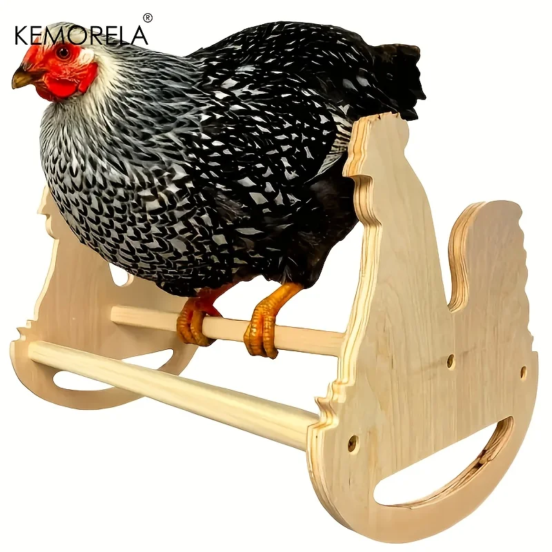 1PC Rustic Wooden Chicken Perch with Swing Multi-Level Jungle Gym Play Structure for Chicks & Parrots Durable Coop & Brooder Toy