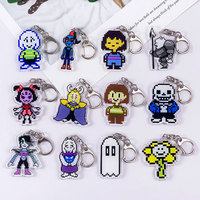 Hot Game UNDERTALE Cute Acrylic Car Keychain Accessories Cartoon Creative Bag Charm Backpack Pendant Key Ring Gifts For Fans