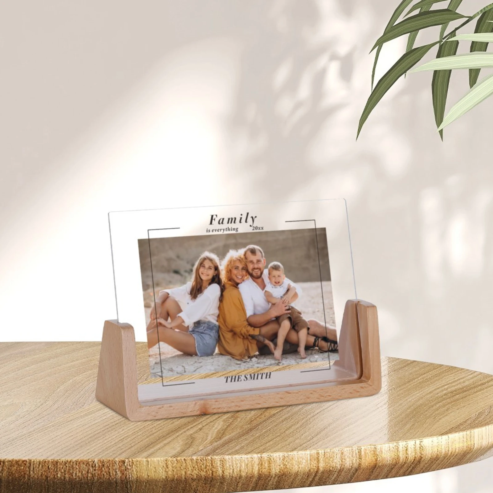 Benutzerdefinierter Familienporträt-Fotorahmen, personalisierte Geburtstags- und Weihnachtsgeschenke für Papa, Mutter, Großeltern von Kindern, Desktop-Display
