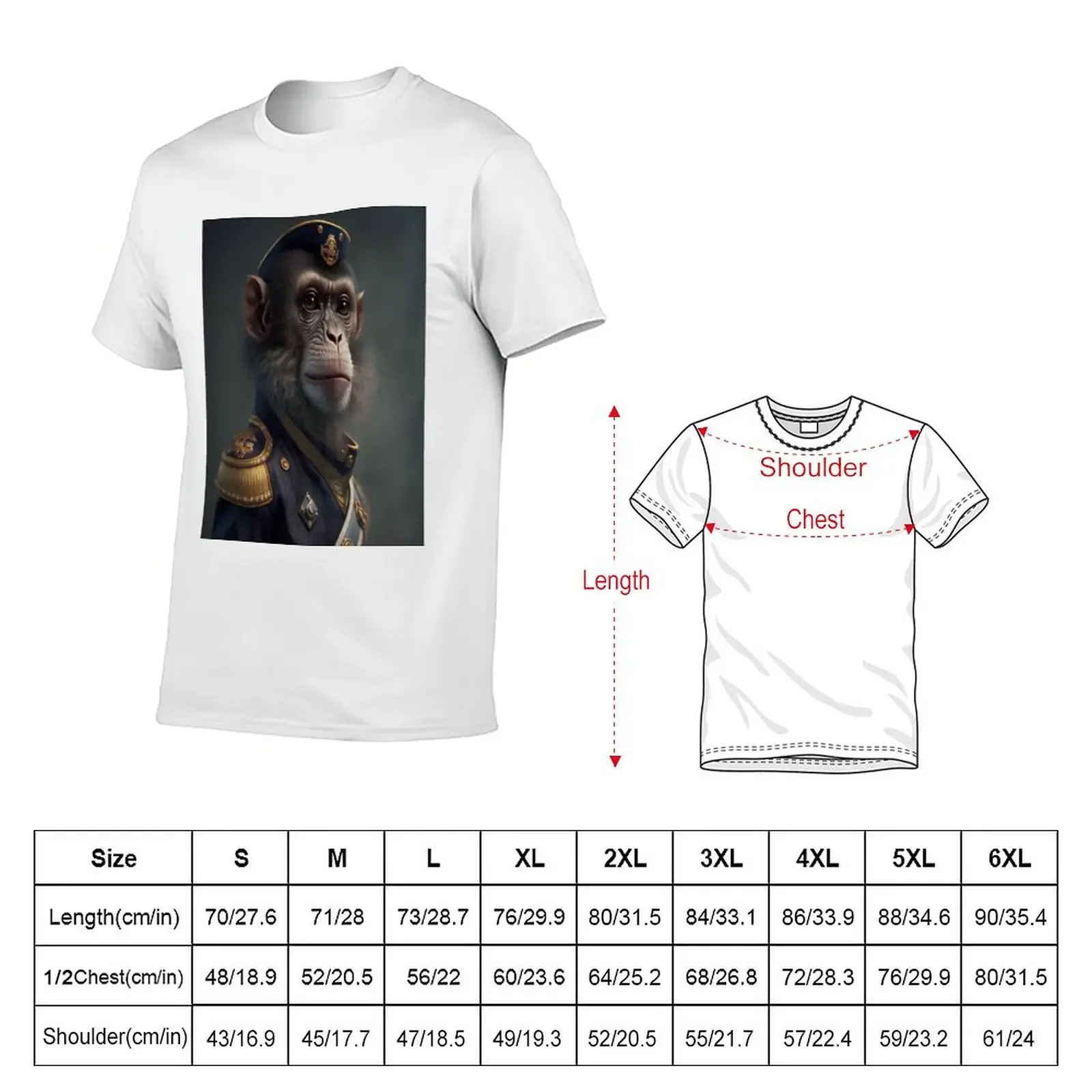 Portrait of Imperial Marine Officer Monkey T-Shirt quick drying customizeds men t shirt