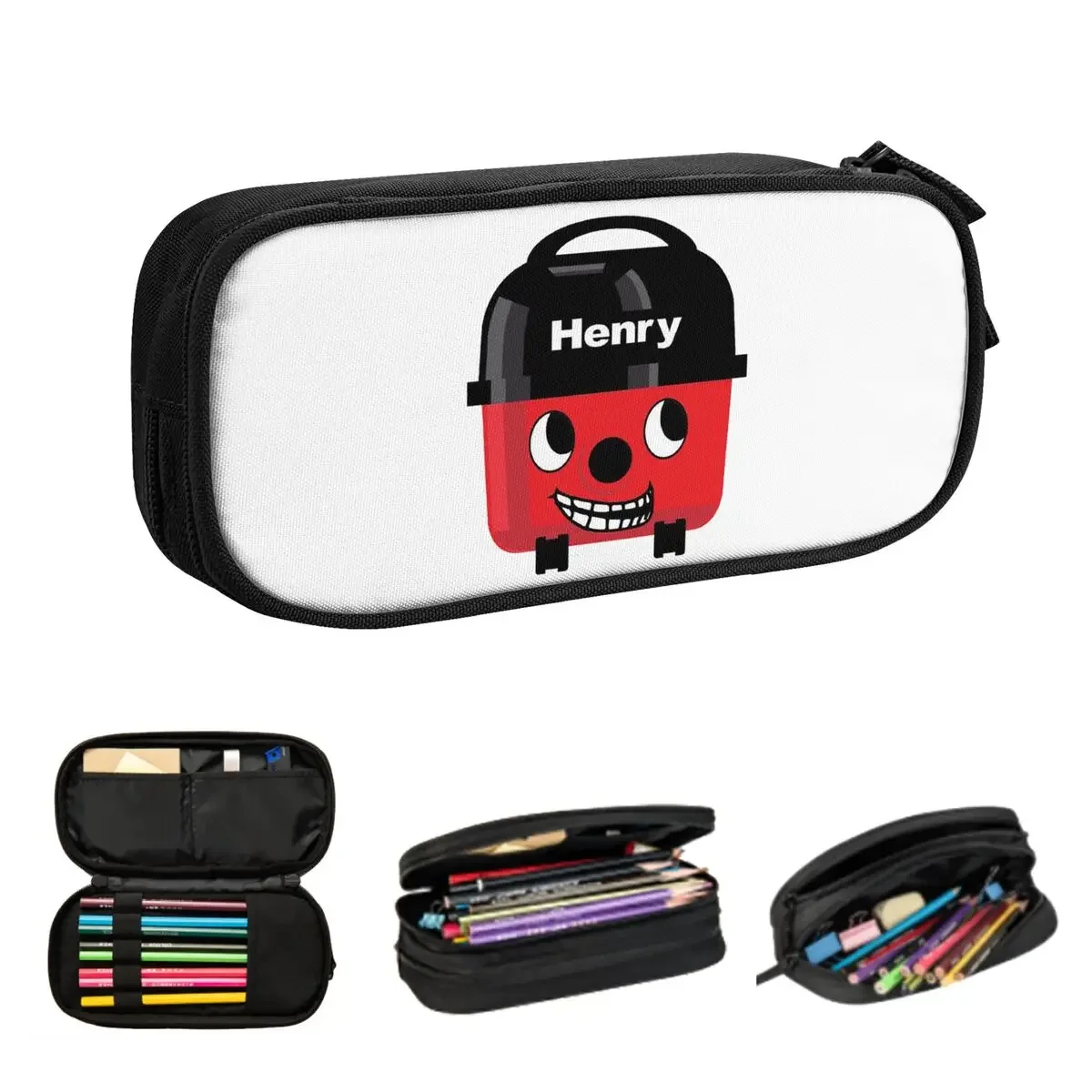 

Henry Hoover - Trollface Poster Pencil Cases for Students School Pen Box Pencil Bag Large Storage Pencil Pouch Pen Holder
