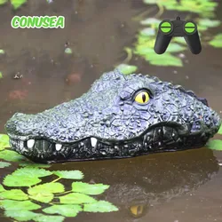 RC Crocodile Head Boat Ship Toy Simulation  2.4G Remote Control Joke Alligator Decoy Electric Toys Summer Water  Spoof Toys gift