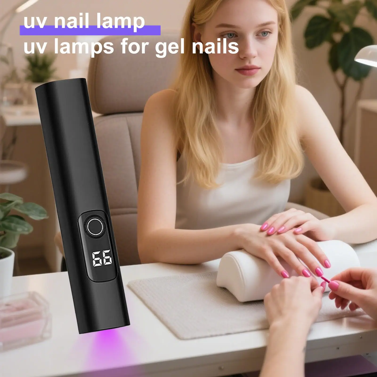 

УФ-лампа для ногтей, мини-USB перезаряжаемая лампа для ногтей, цифровой дисплей, светодиодная лампа для ногтей с 2 режимами синхронизации для маникюра, педикюра