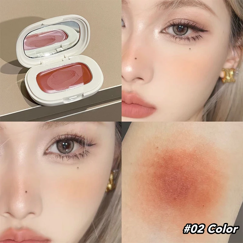 บลัชออนเนื้อครีมแบบธรรมชาติ กันน้ำ เนื้อแมท สีพีช บลัชออนสำหรับใบหน้า ชุดพาเลทท์แต่งหน้า คอนทัวร์ ช่วยเพิ่มความสว่างให้ใบหน้า สำหรับผู้หญิง