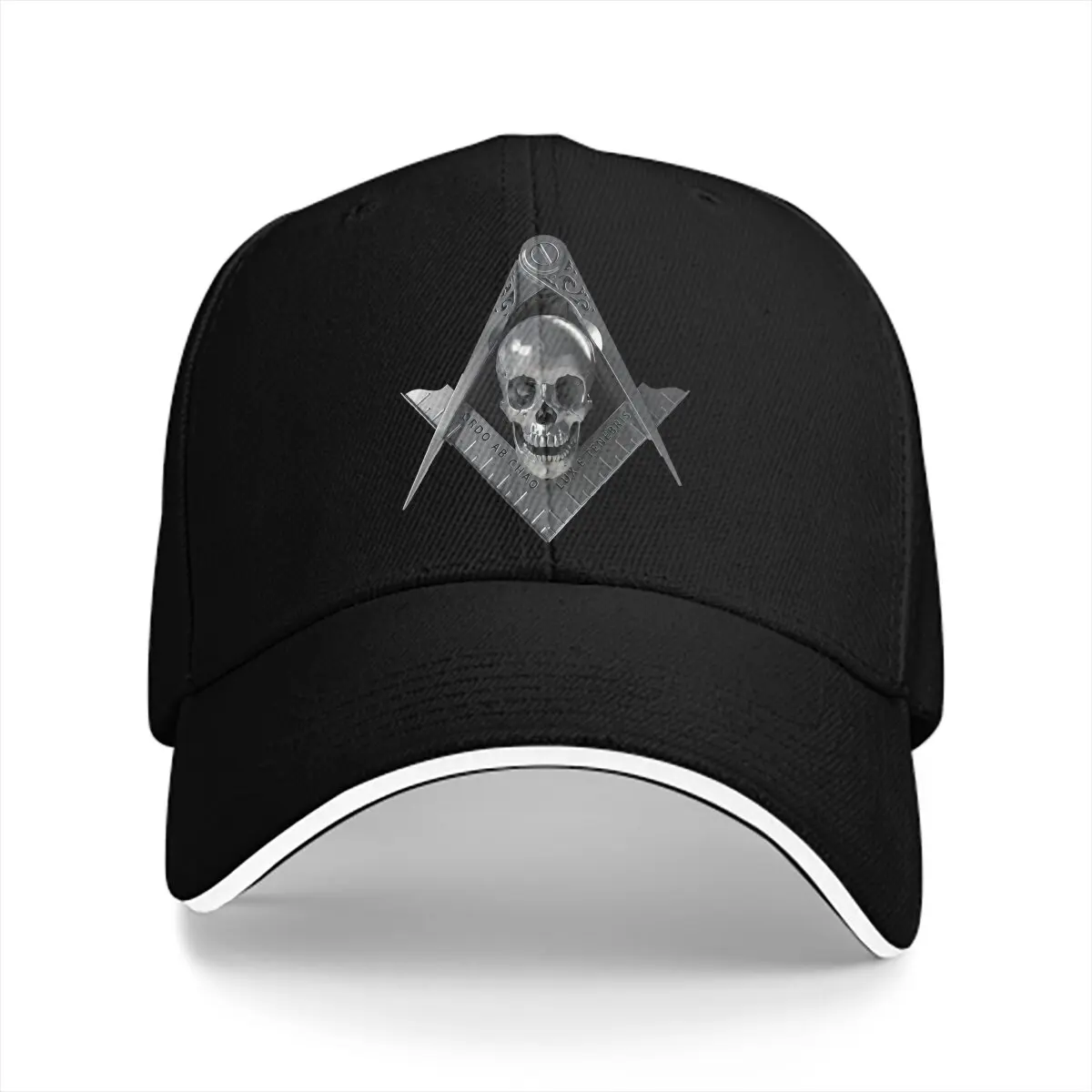 Skull Freemason Gold Square Compass Multicolor Hat Peaked Women's Cap Personalized Visor Protection Hats