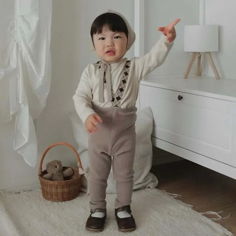 

2025 Autumn New Baby Leggings Cotton Toddler Overalls For Boys Girls Jumpsuit Infant Cotton Ribbed Leggings Children Strap Pants