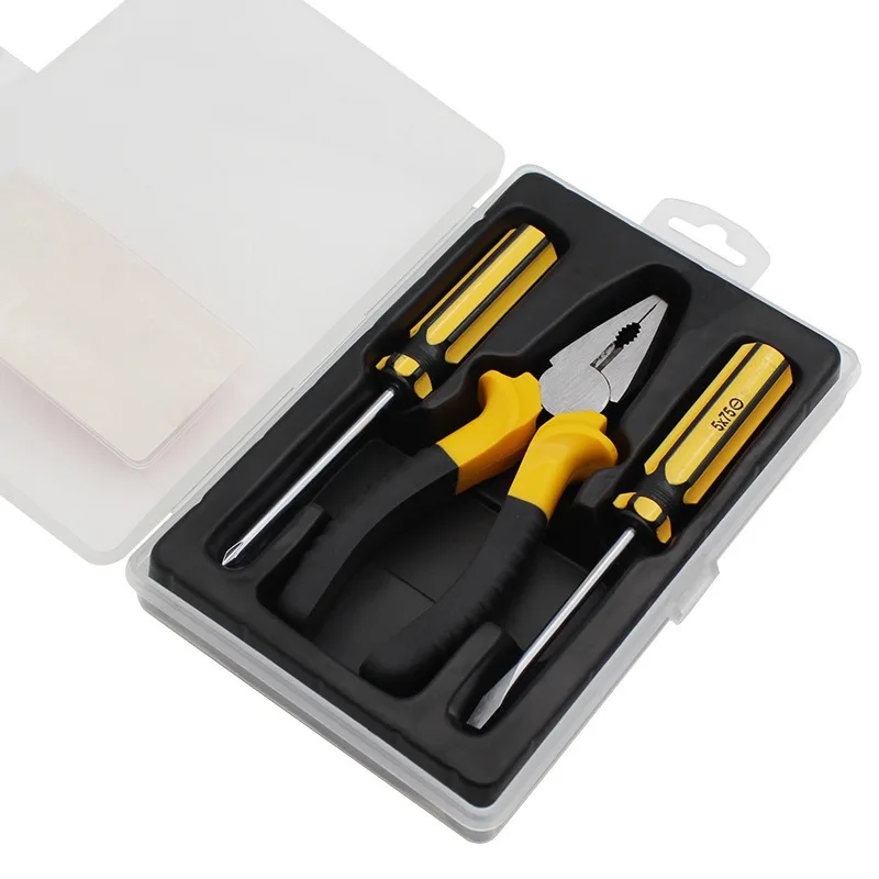 BIESUO 3 Piece Hardware Tool Set Set Home Repair Pliers Screw Batch Manual Hardware Hand Tools