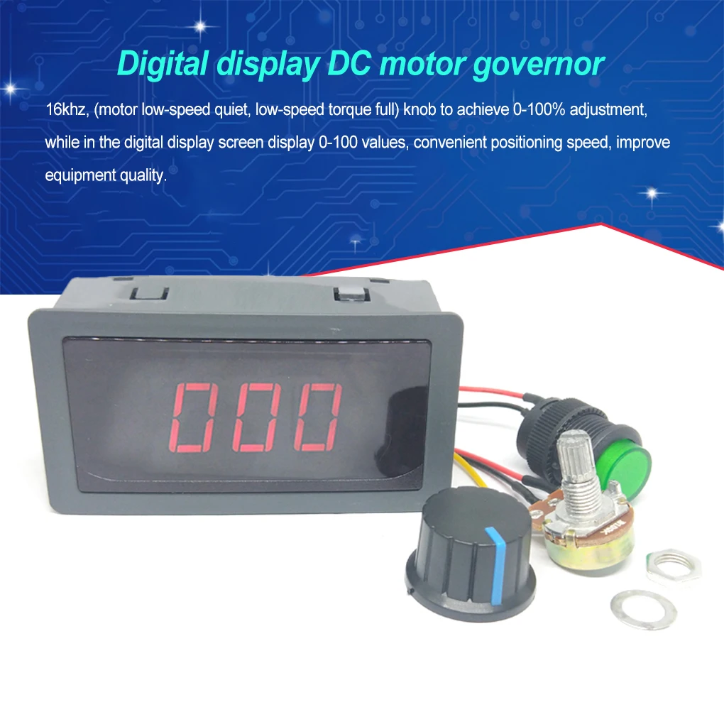 Speed Controller DC6V-30V Iron LED Screen 180W Pocket-size Adjustable Voltage Regulator Governing Switch Motor Governor