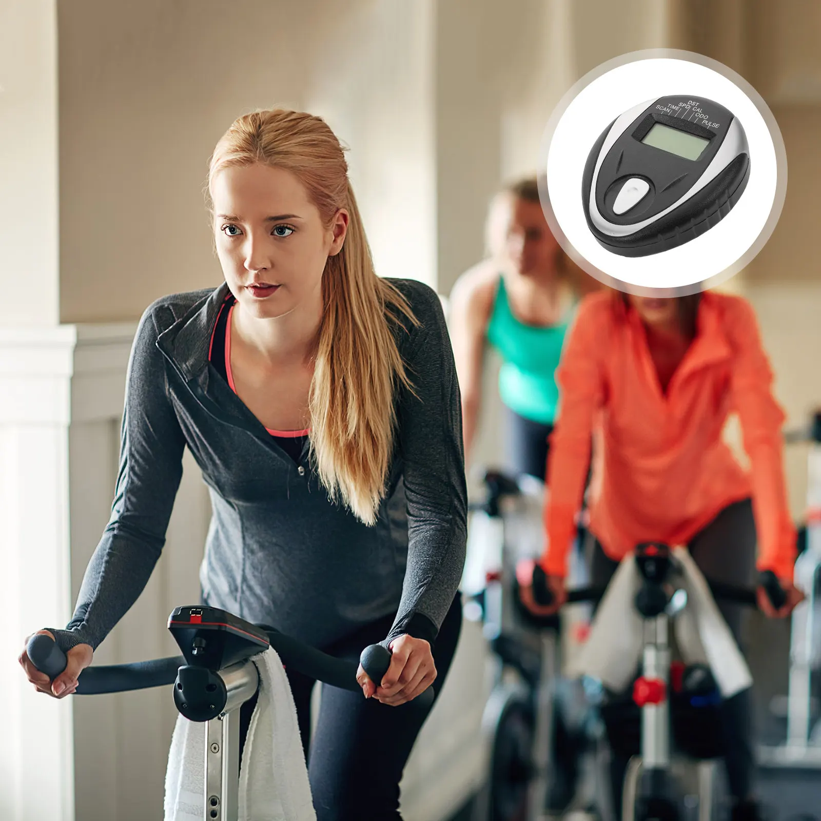

Indoor Exercise Bike Speedometer LCD Display with Heart Rate Tracking Metrics Distance Cadence Calories
