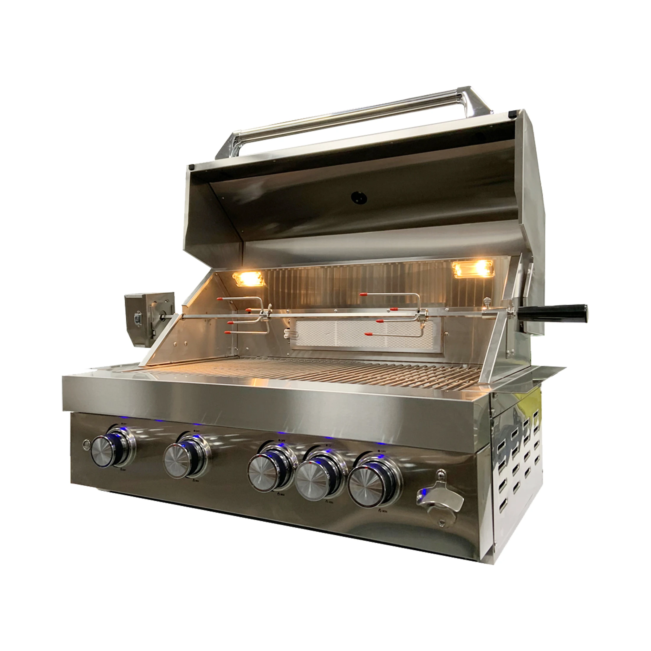 Factory Popular Hot Sale Tabletop Stainless Steel Portable Camping Barbecue Gas LPG BBQ Grills For Outdoor Cooking